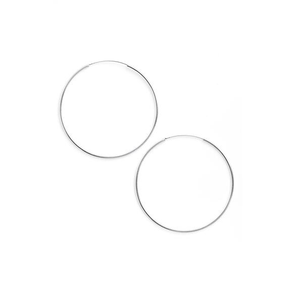 Argento Vivo Extra Large Endless Hoop Earrings - One Size Silver - Picture 1 of 3